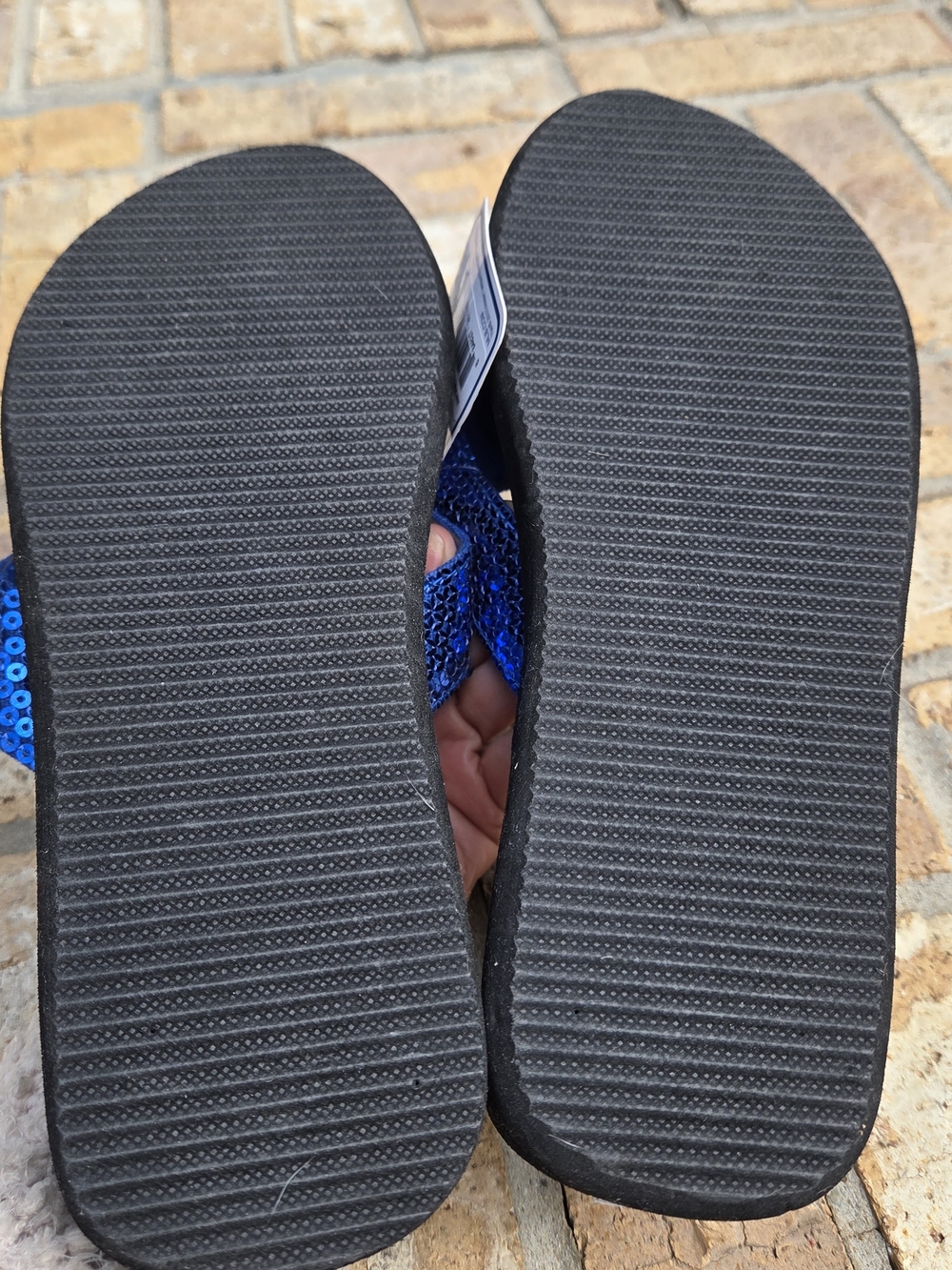 Blue Sequin Cubs Women's Flip Flop Sandals - Picture 6 of 11